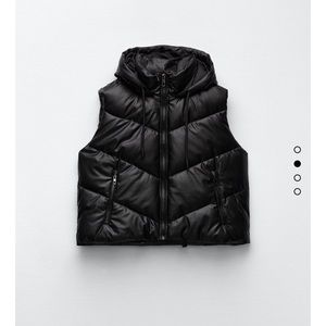 Zara hooded leather vest